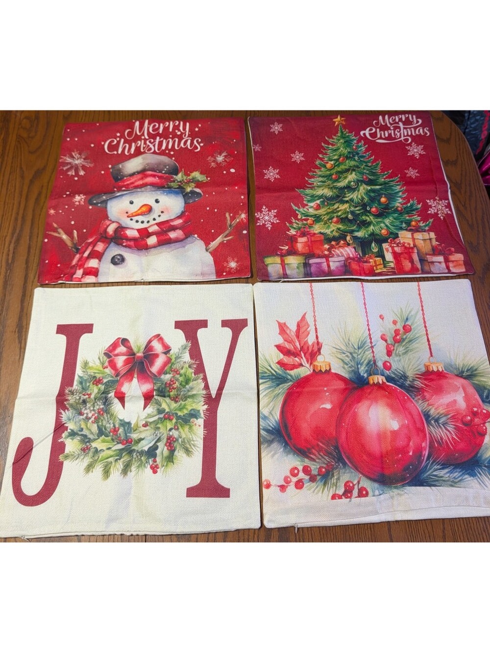 NEW Four Pack of Holiday Themed Throw Pillow Covers